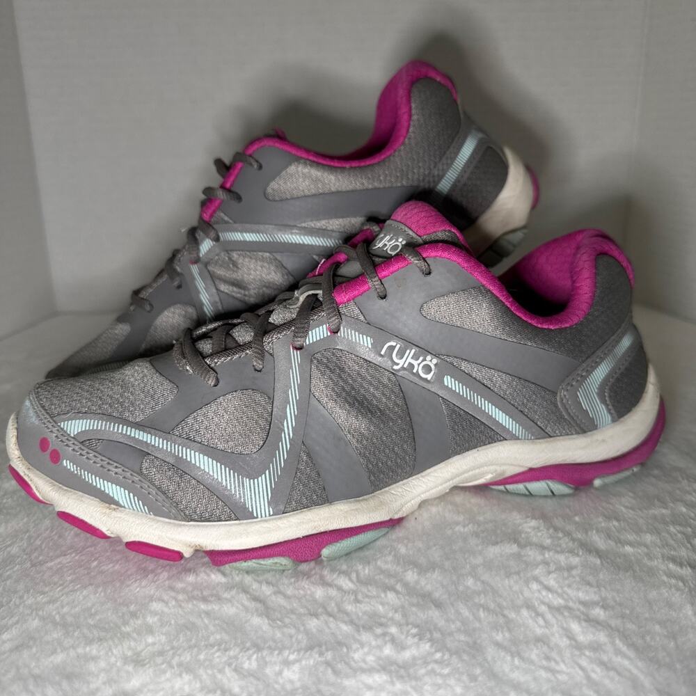 Ryka Women's Influence Frost Grey/Rose/Pale Aqua Training Size 8